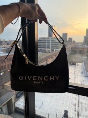 Givenchy Black Logo Shoulder Bag with Gold Hardware